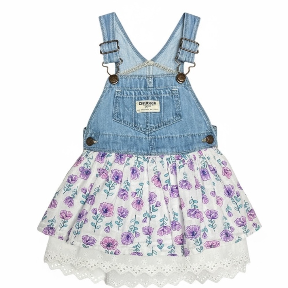 OshKosh B'gosh Overalls Floral Eyelet Skirt Dress